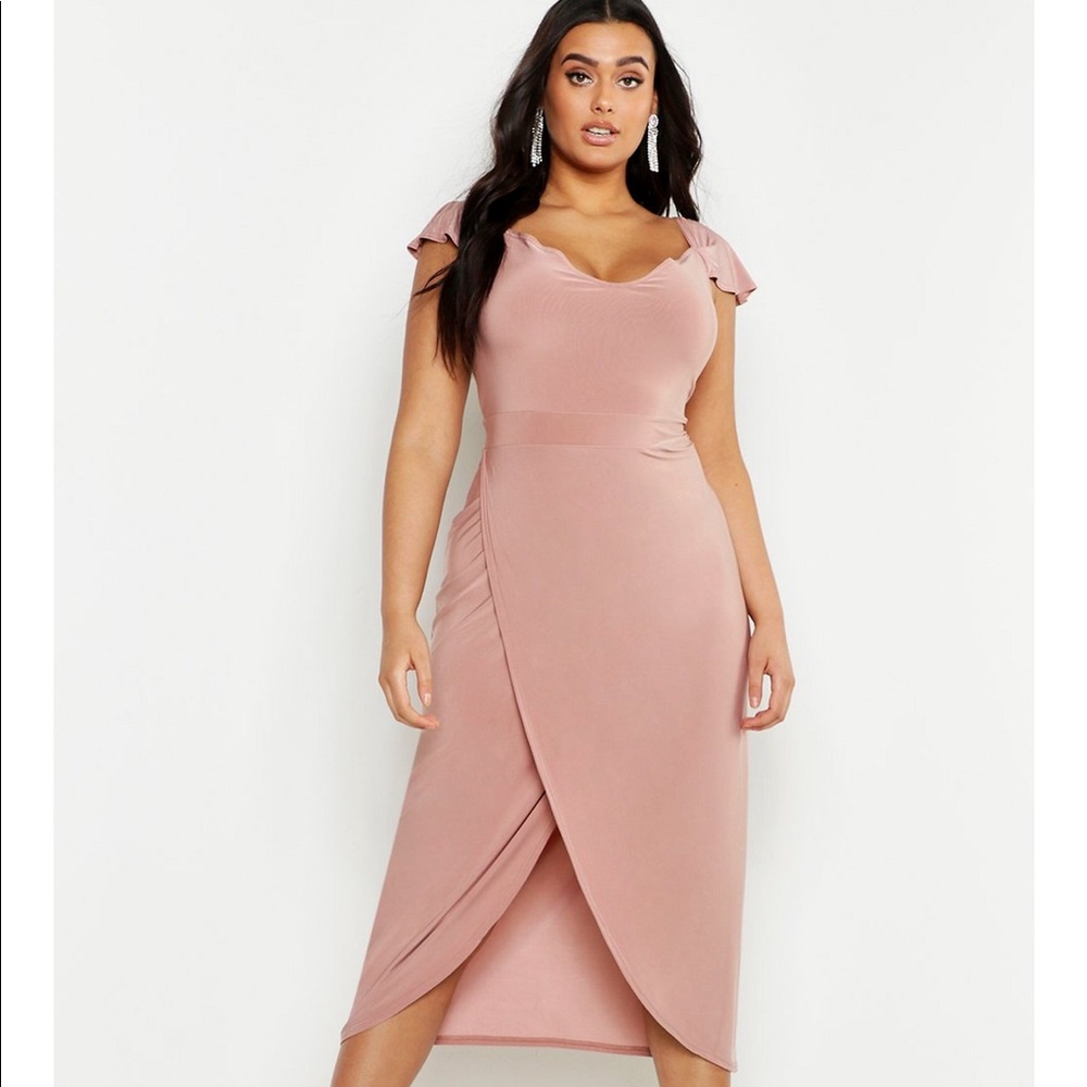 Boohoo plus size US Size 24 dress mauve